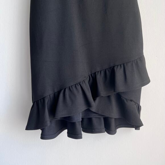 NWT Lulus Sealed With A Kiss Body Con Black Ruffle Dress Size: Medium - Picture 5 of 16